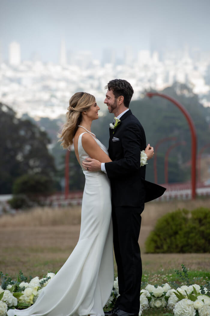 Photograph of newly wed couple in San Francisco.