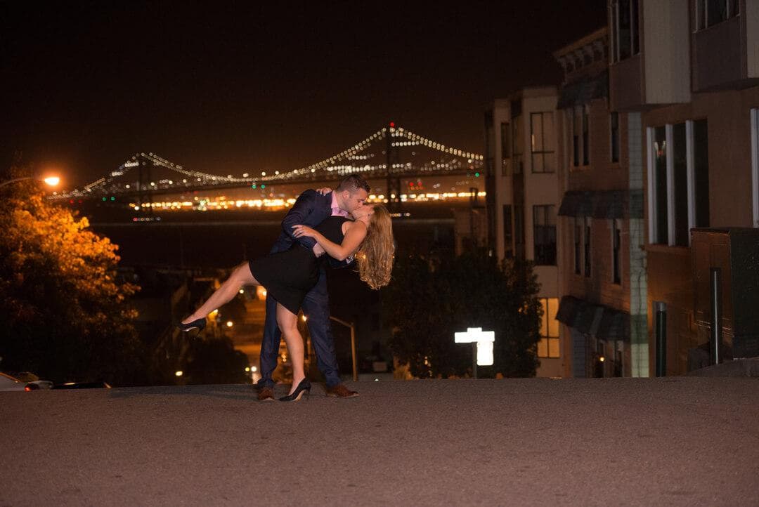 A couple gets engaged on the streets of San Francisco